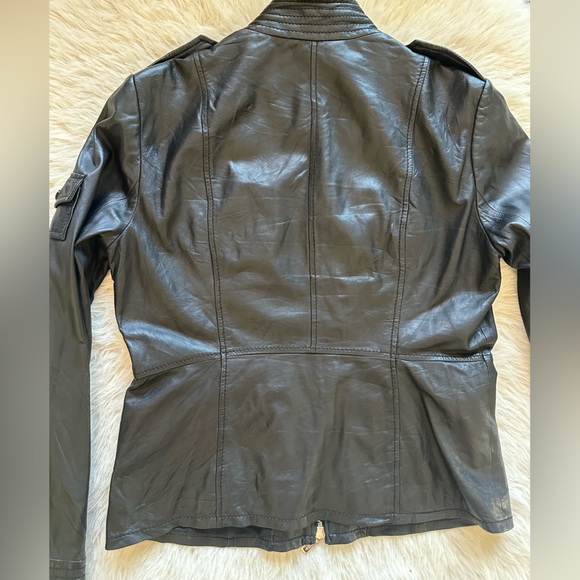Tory Burch Black Leather Jacket size 12 - Picture 6 of 13